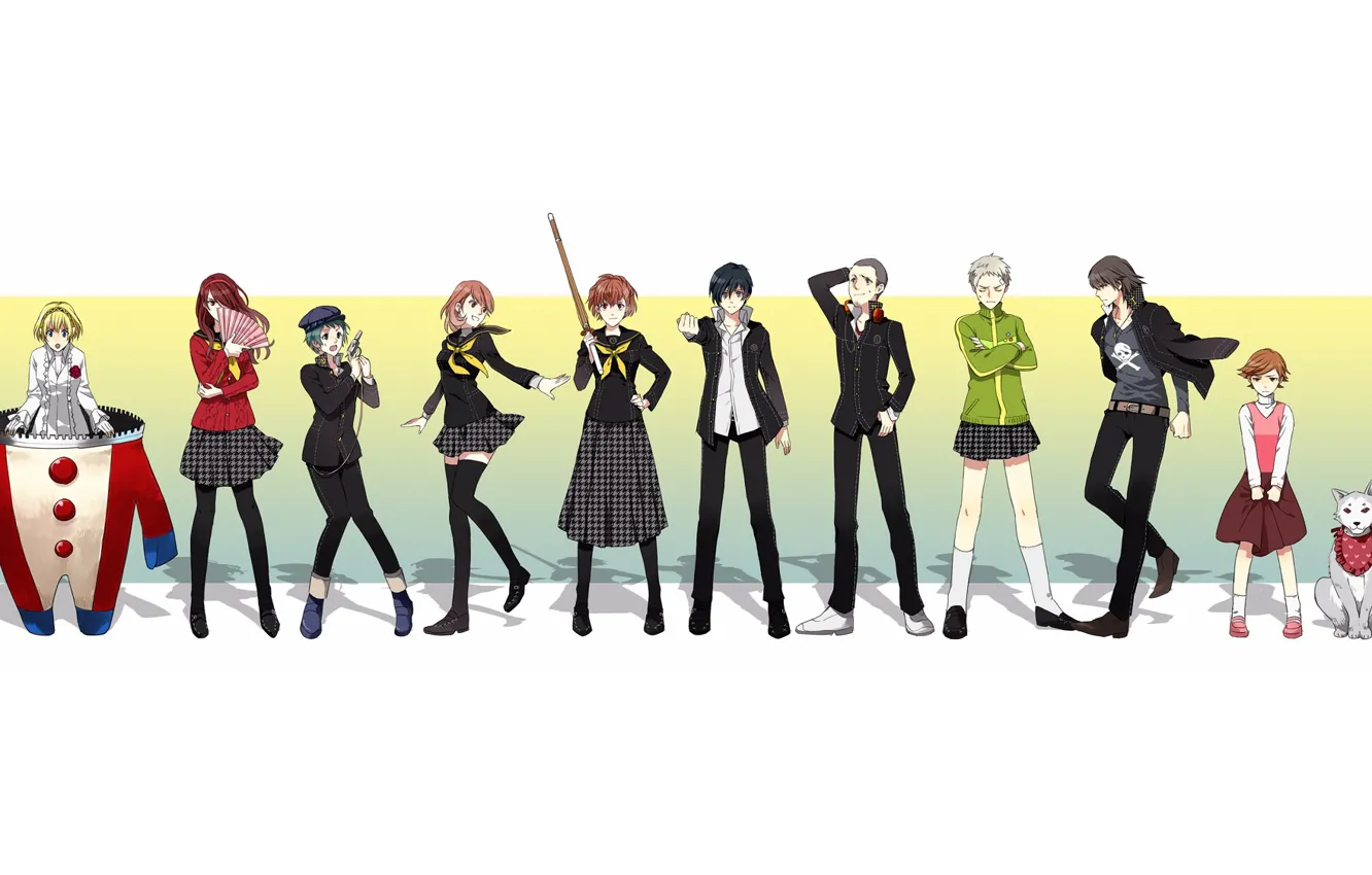 Photo wallpaper background, the game, group, anime, art, characters, Persona 4, Person 4