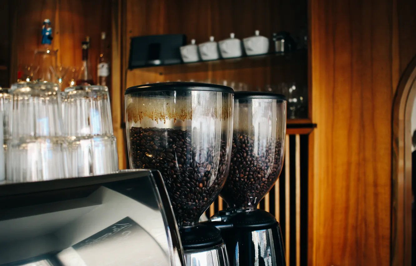 Photo wallpaper coffee, grain, cafe