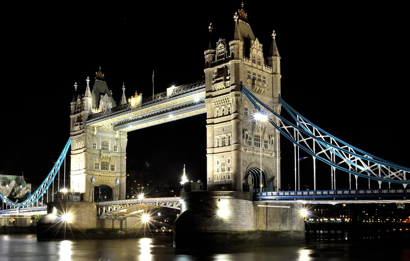 Photo wallpaper bridge, river, London, the evening, Thames, Tower bridge, Tower Bridge, London