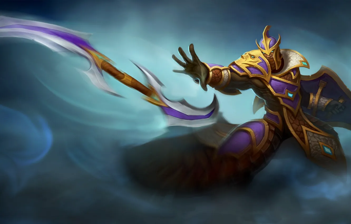 Photo wallpaper weapons, armor, warrior, art, shield, dota 2, Nortrom, silencer