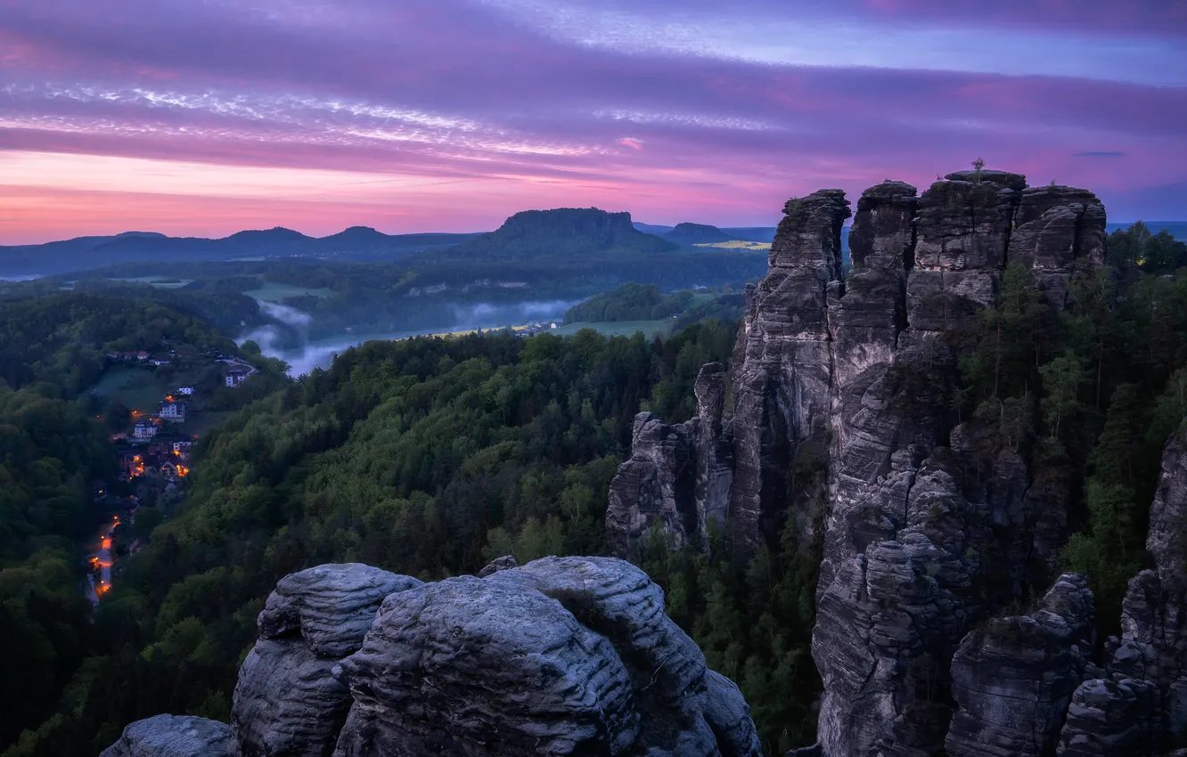 Photo wallpaper Germany, Saxony, Elbe Sandstone Mountains, Ralf Kaiser