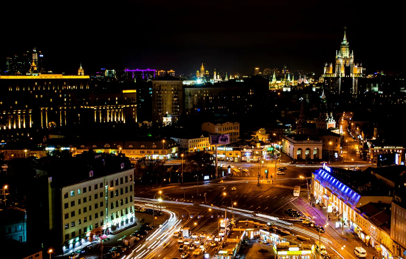 Photo wallpaper night, Moscow, Russia, Russia, night, Moscow