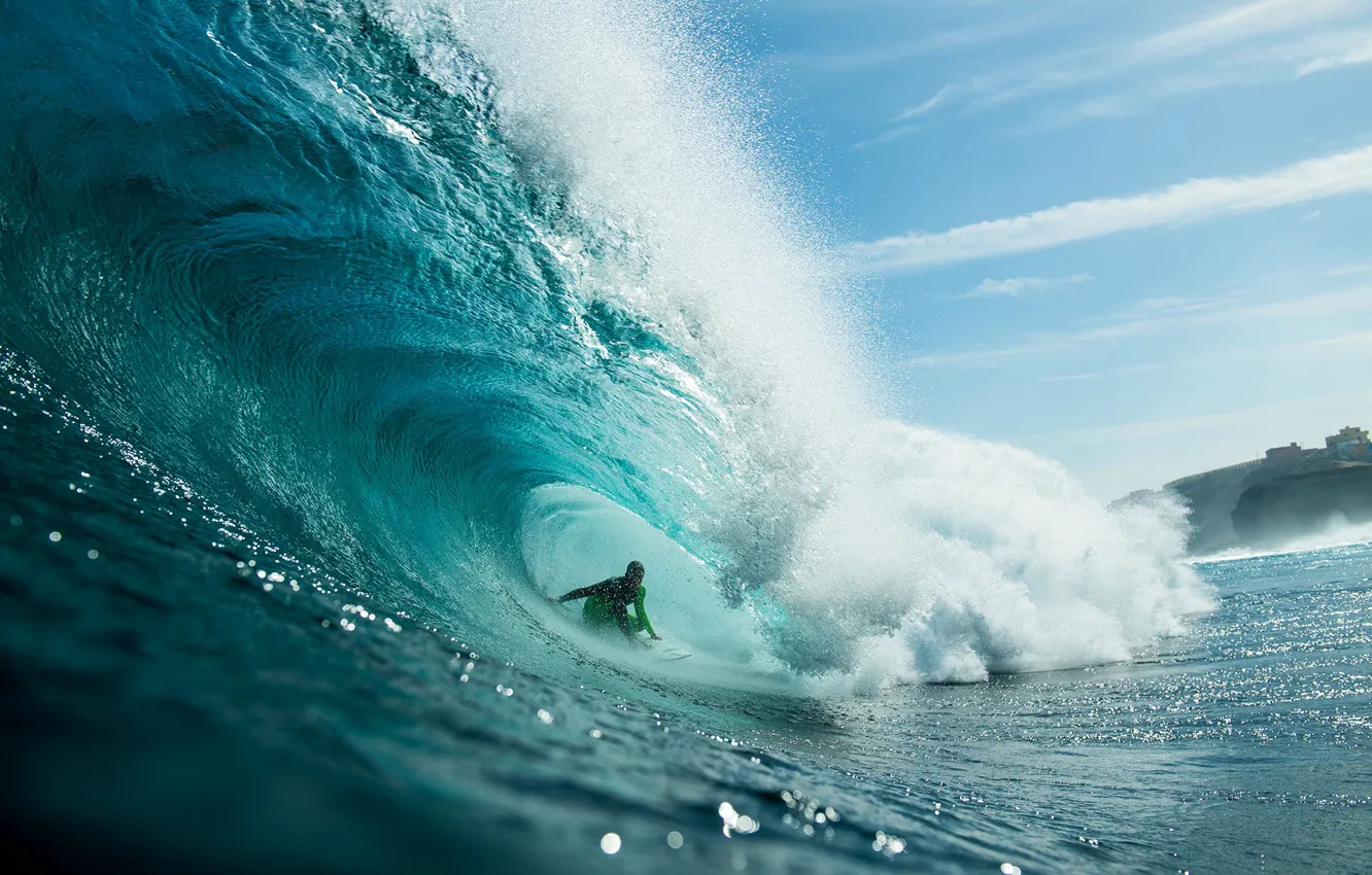 Photo wallpaper water, wave, surfing, surfer