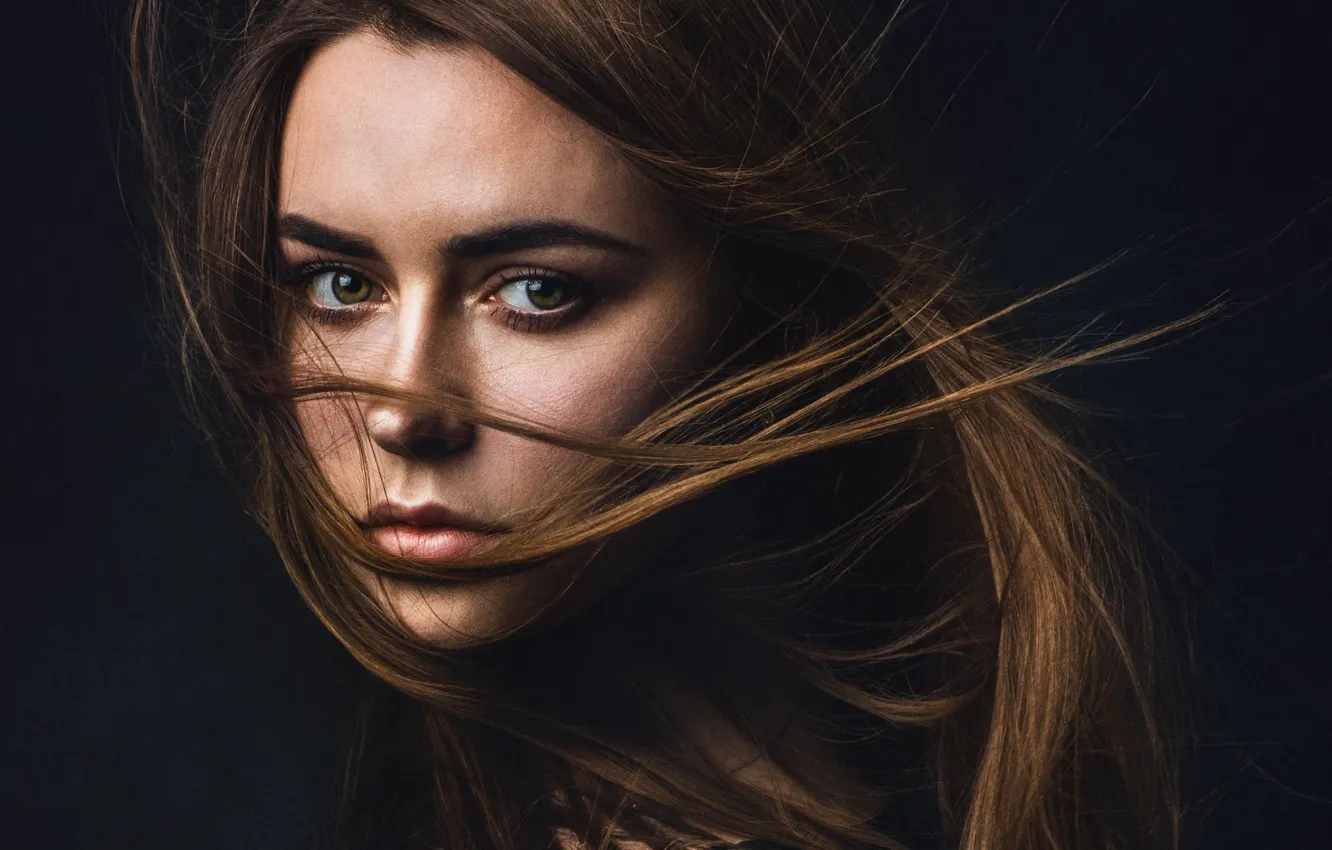 Photo wallpaper eyes, look, girl, hair, portrait, Katya, Lashon Rise