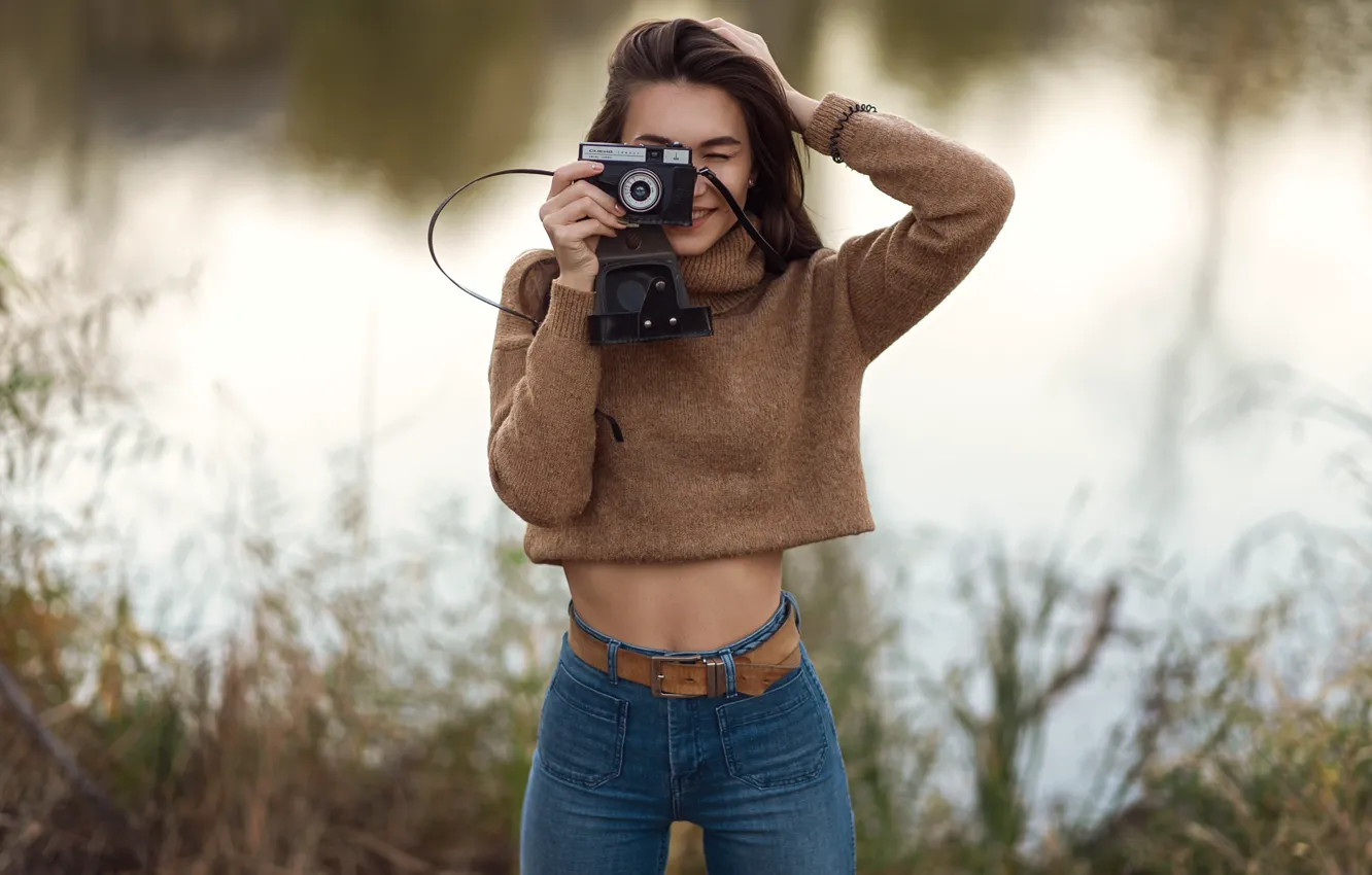 Photo wallpaper girl, pose, figure, the camera, Eugene Galyaev, Violeta Vasileva