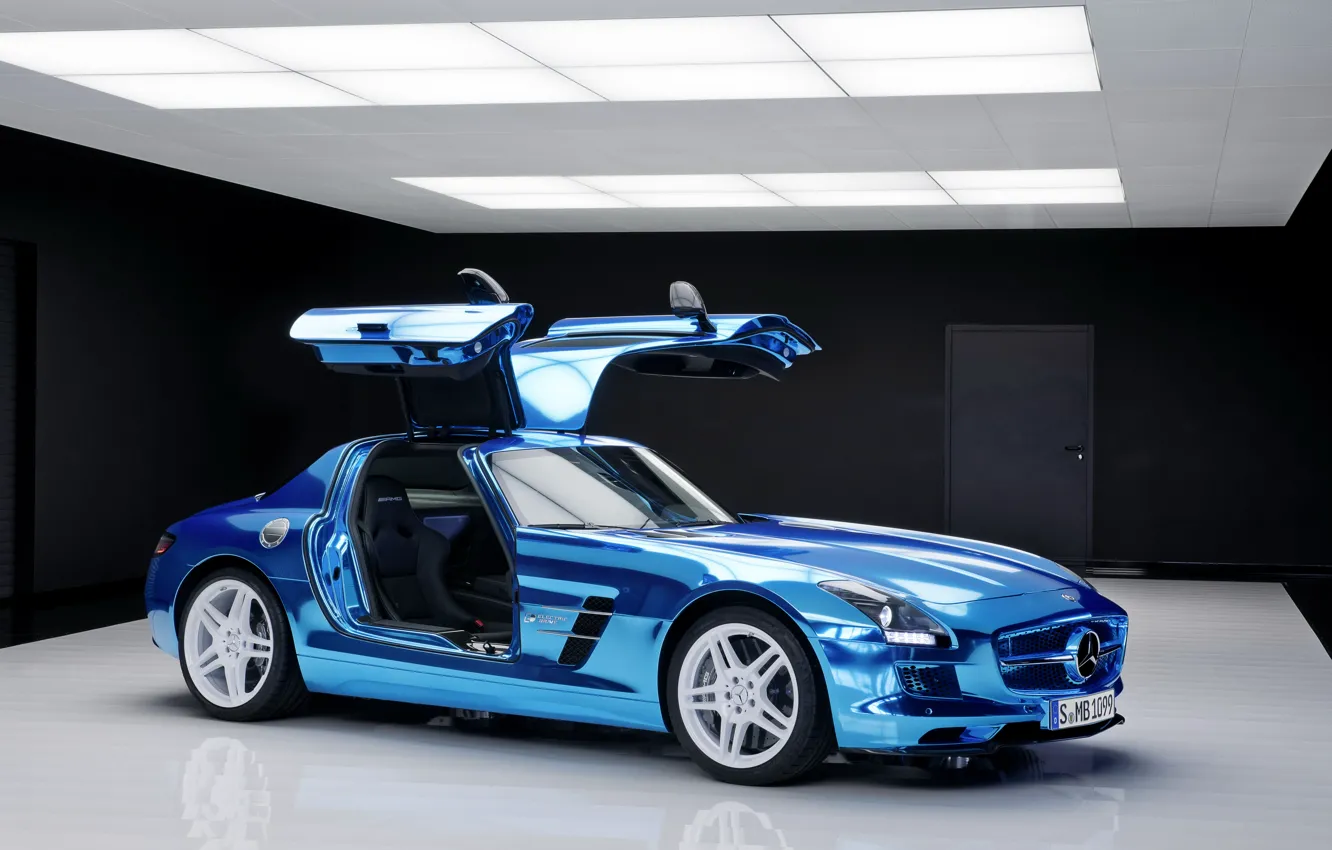 Photo wallpaper car, blue, door, Mercedes, Mercedes, Benz, cars, AMG