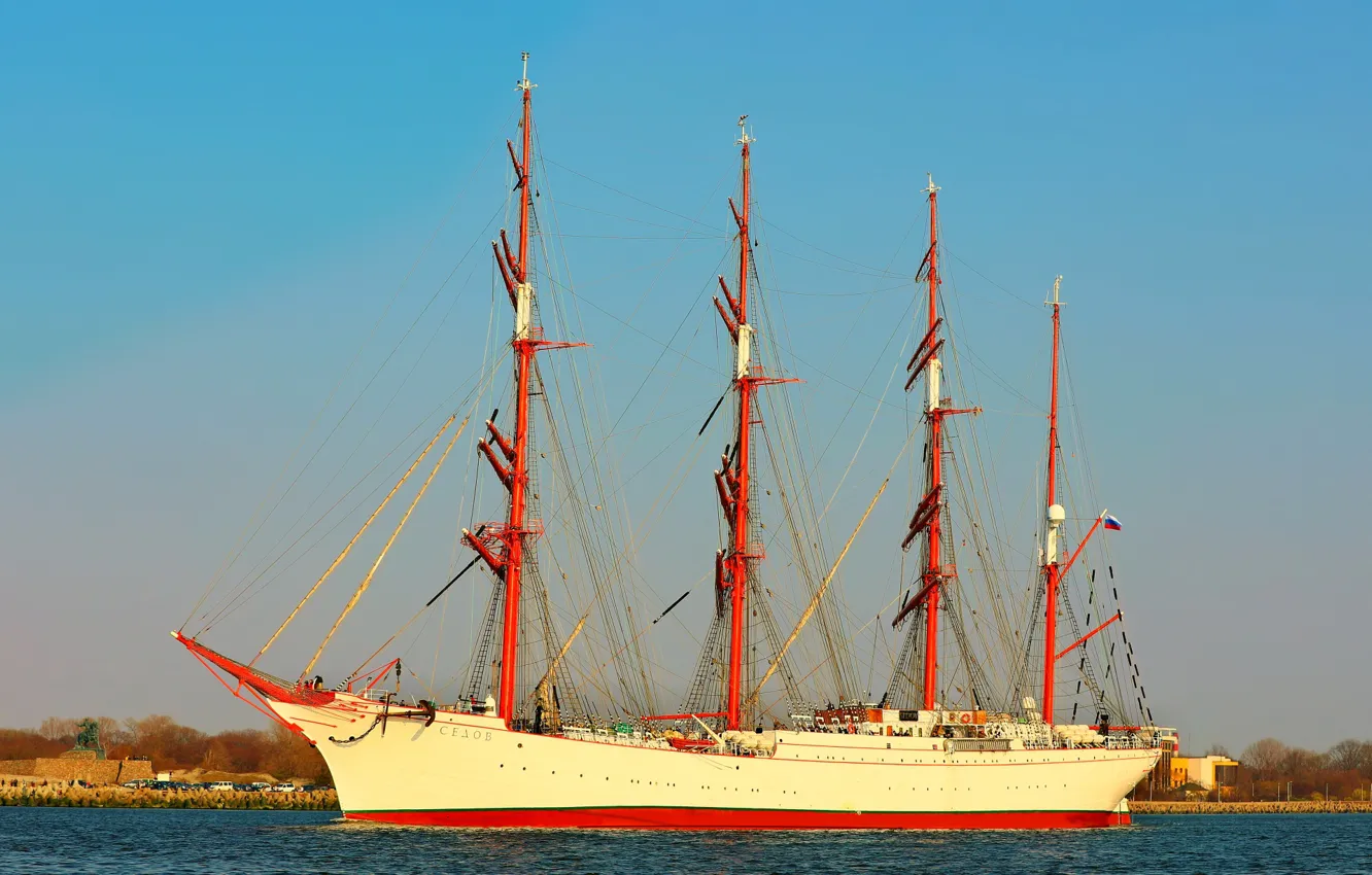 Photo wallpaper ship, sailing, Sedov