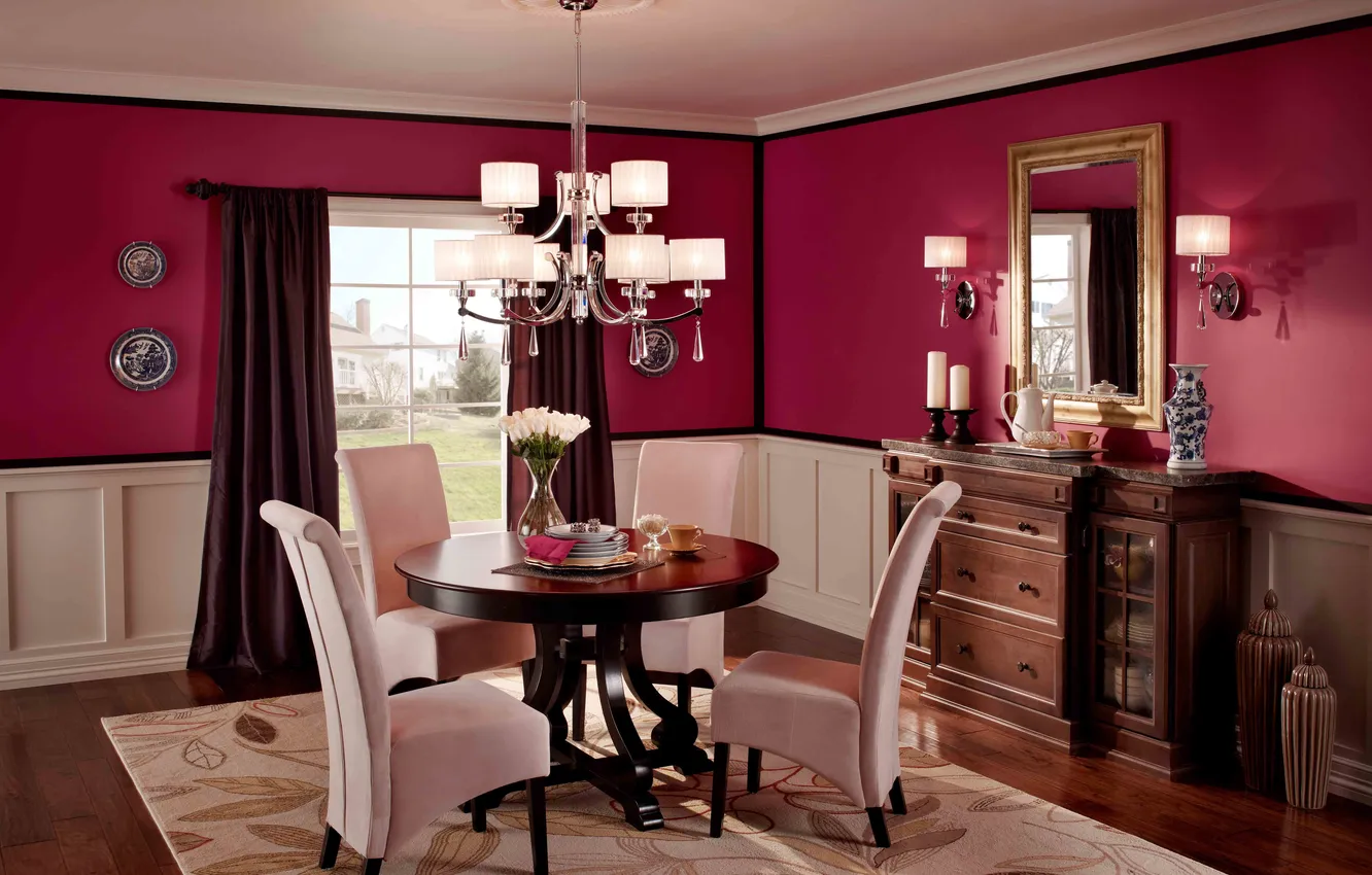 Photo wallpaper design, house, style, Villa, interior, dining room