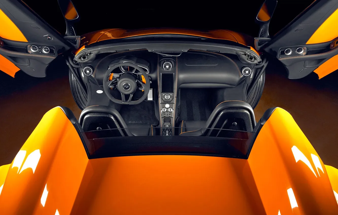 Photo wallpaper orange, McLaren, Roadster, salon, MP4-12C, spider, rear, roadster