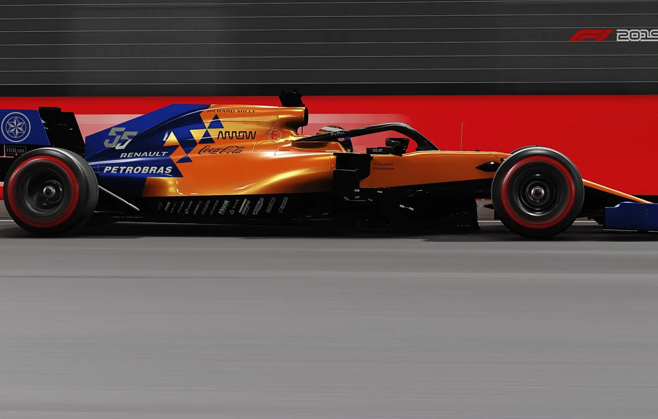 Photo wallpaper speed, track, racing car, F1 2019, Mclaren MCL34