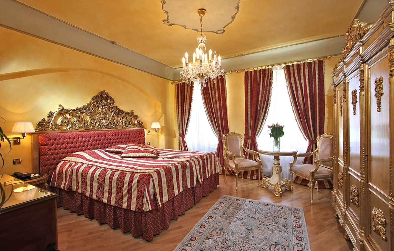 Photo wallpaper interior, Prague, bedroom, hotel Alchymist