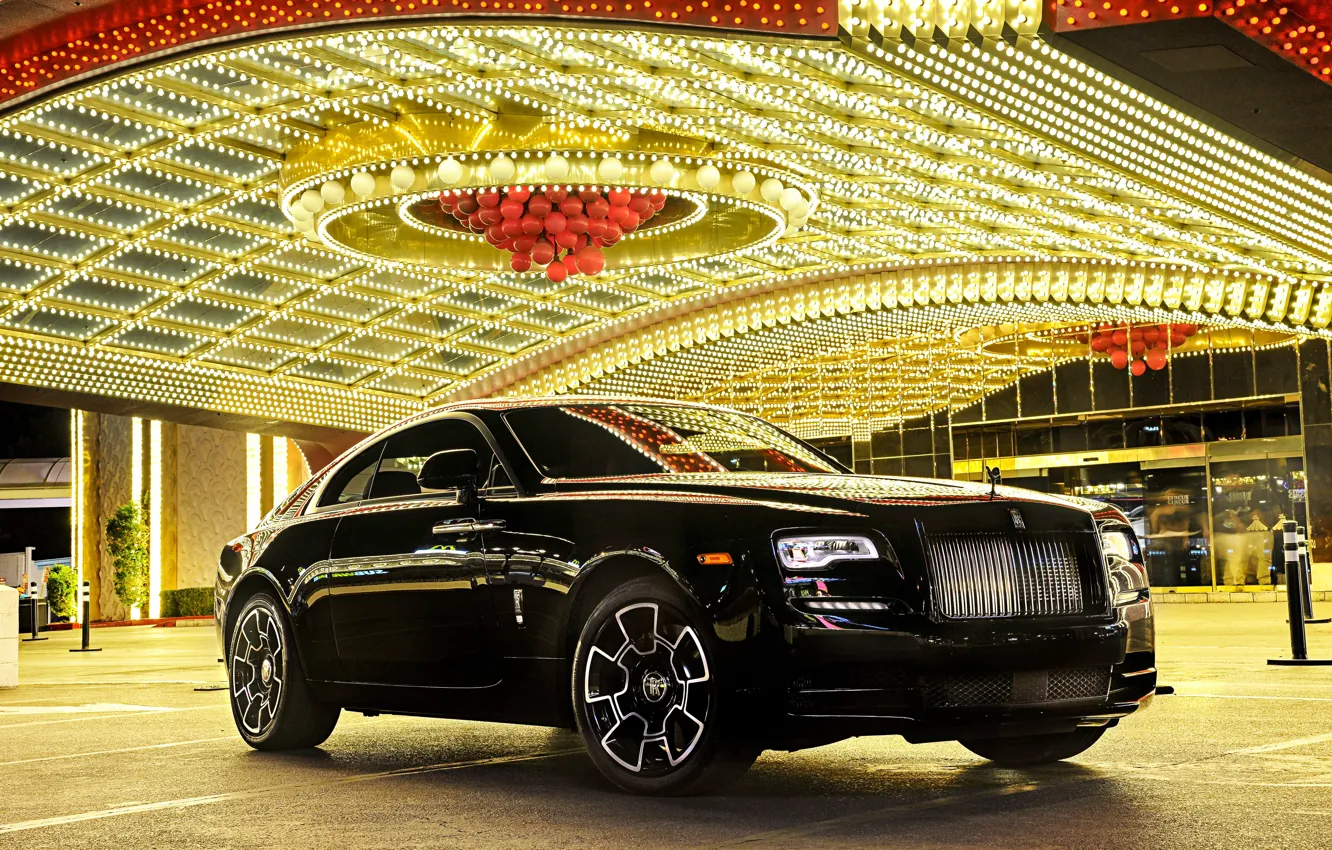 Photo wallpaper car, light, lights, reflection, Rolls-Royce, car, luxury, beautiful