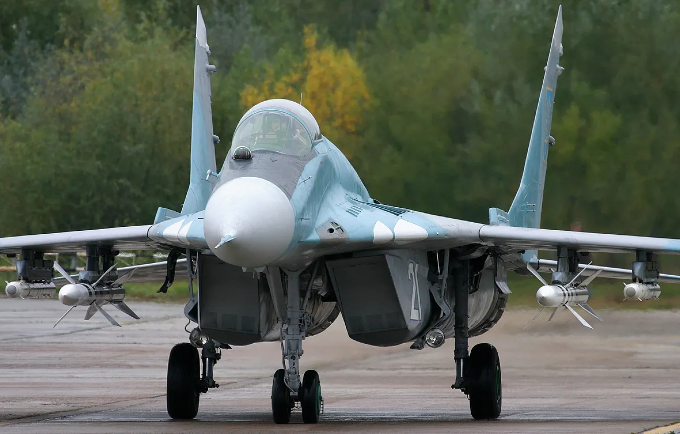 Photo wallpaper fighter, missiles, MiG-29A