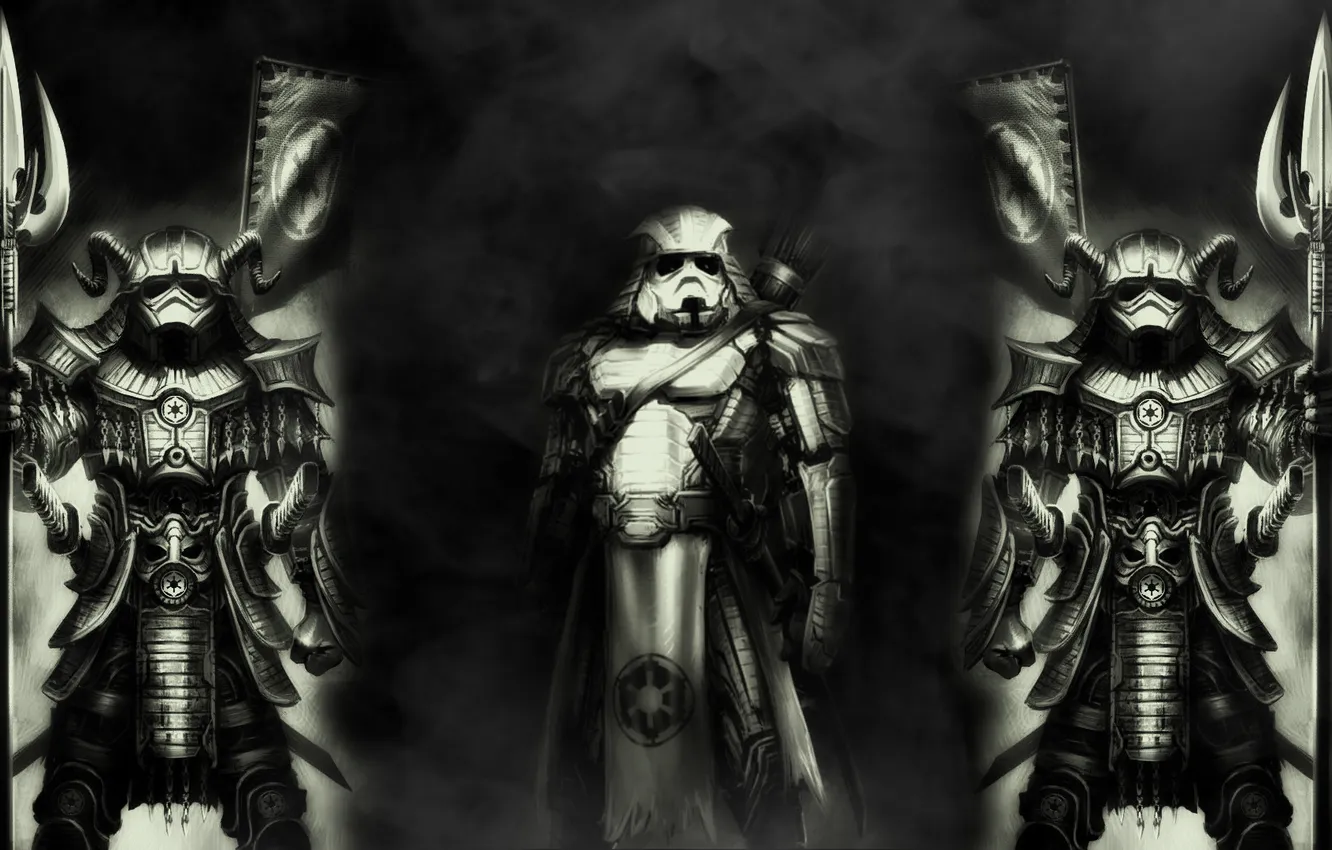 Photo wallpaper Star Wars, samurai, parody