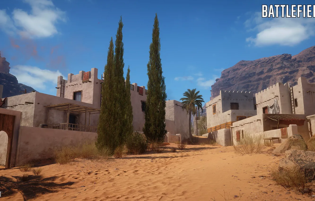 Photo wallpaper mountains, home, settlement, Battlefield 1, Sinai Desert