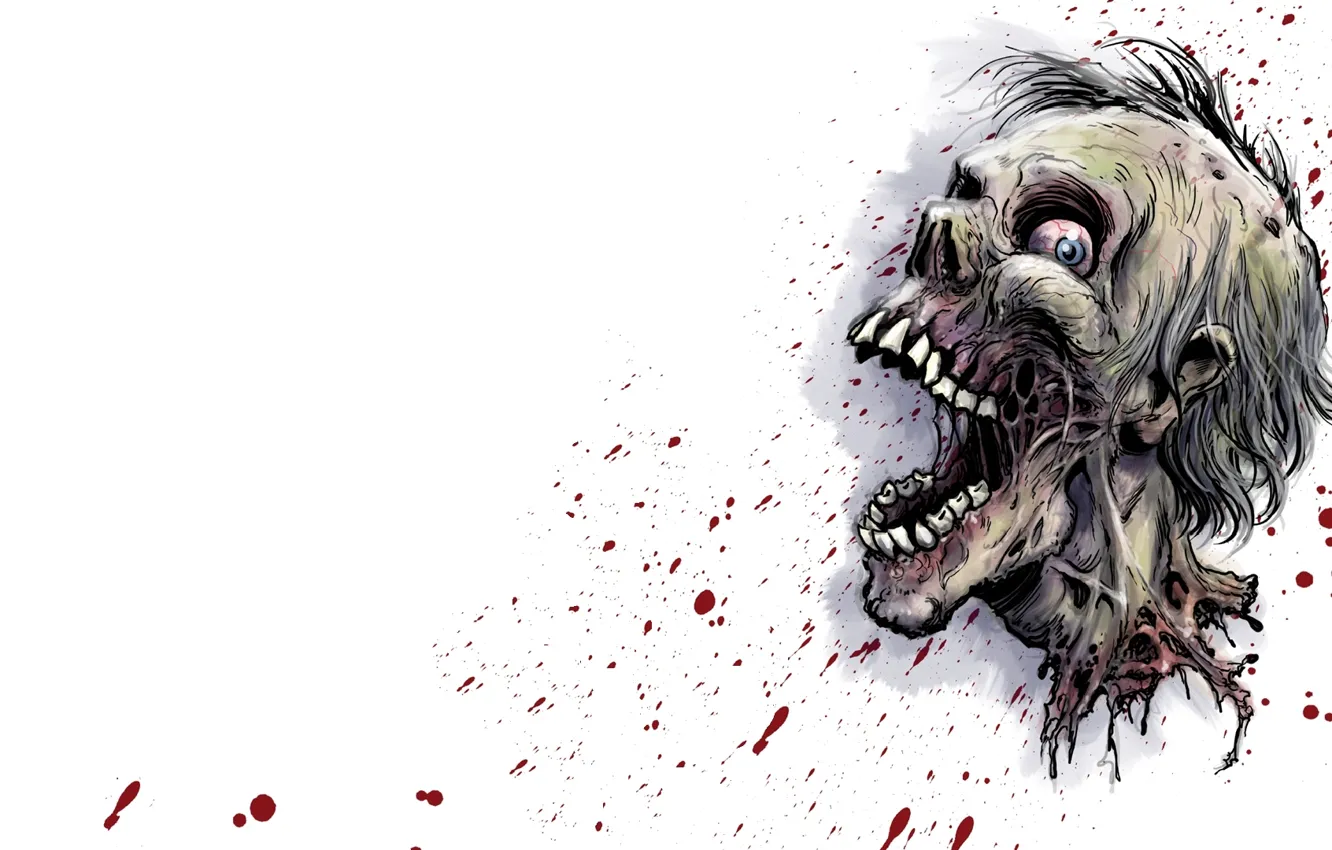 Photo wallpaper zombie, blood, head, decapitated