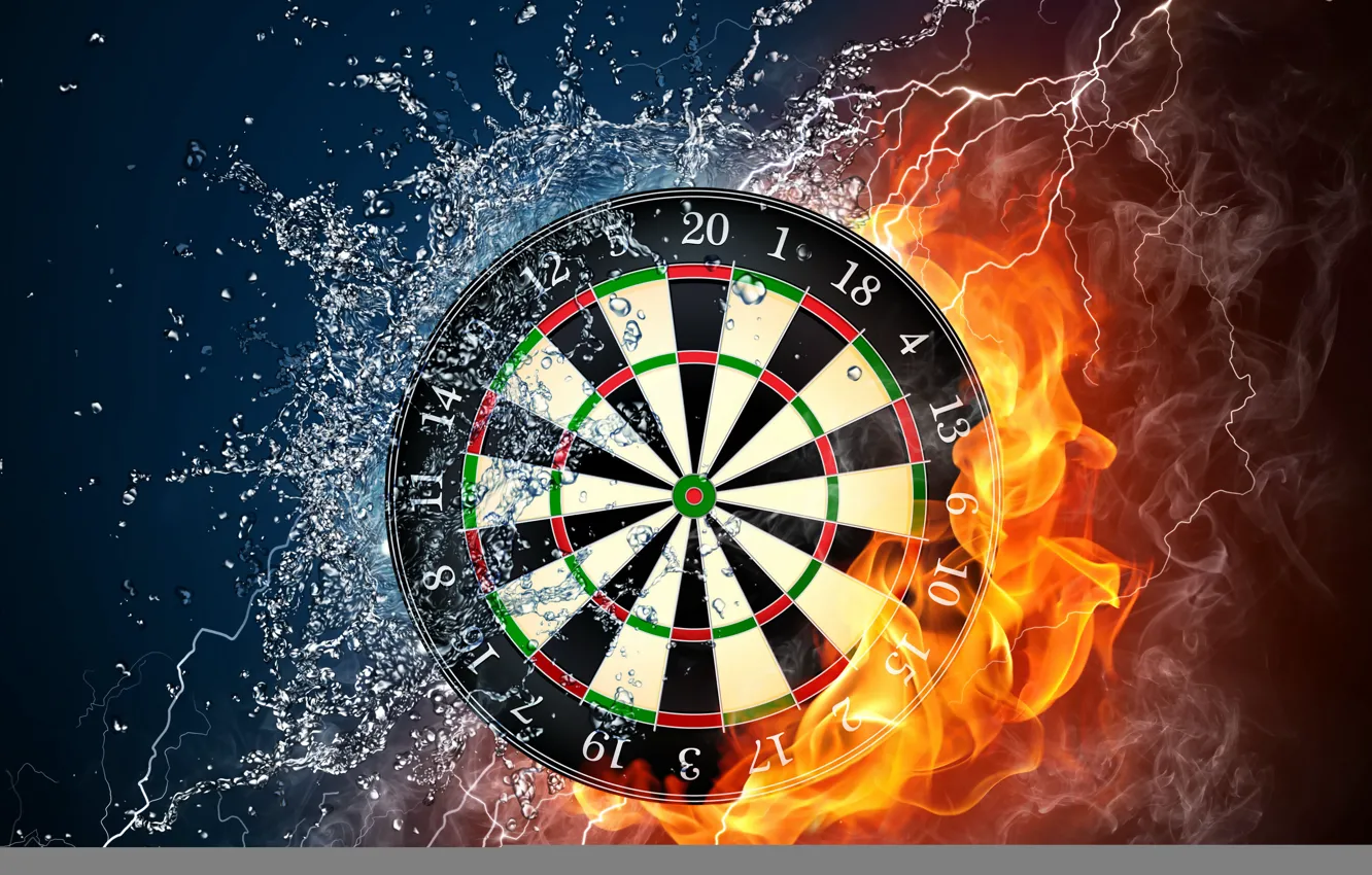 Photo wallpaper water, drops, squirt, lights, flame, power, element, smoke