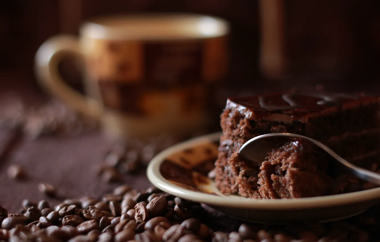 Photo wallpaper coffee, food, grain, Breakfast, cake, cake, dessert, sweet