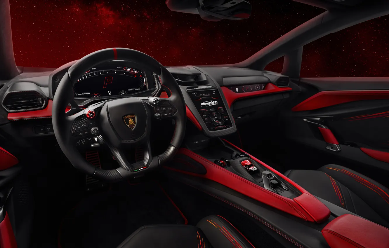 Photo wallpaper Lamborghini, wallpaper, Lamborghini Revuelto Opera Unica Interior