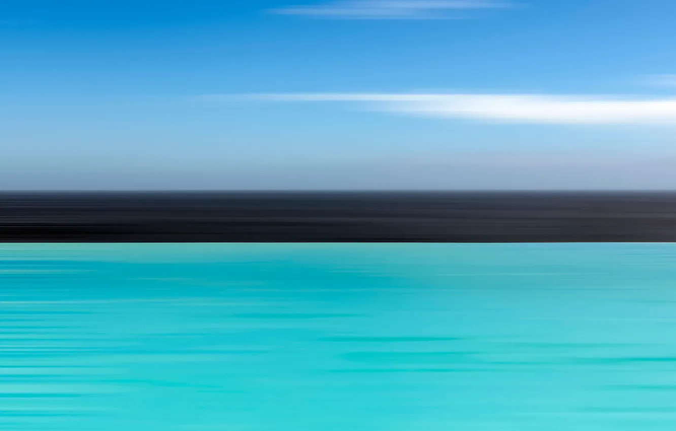 Photo wallpaper sea, the sky, clouds, horizon