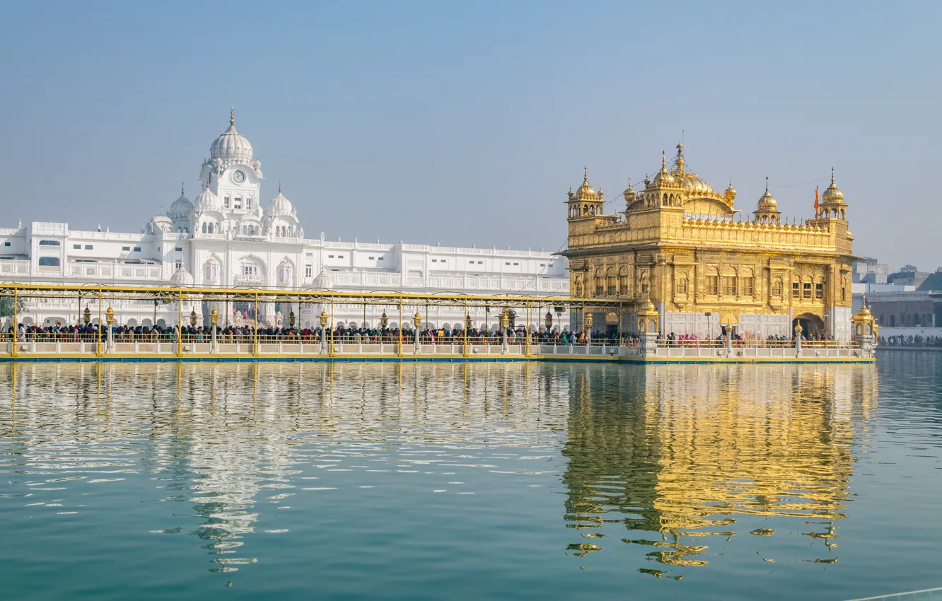 Photo wallpaper view, India, Golden temple, Golden Sahib
