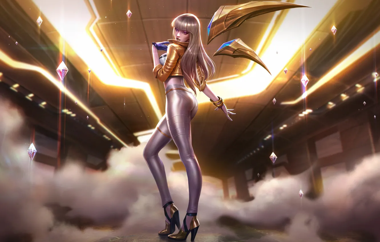 Photo wallpaper look, girl, pose, crystals, League of Legend