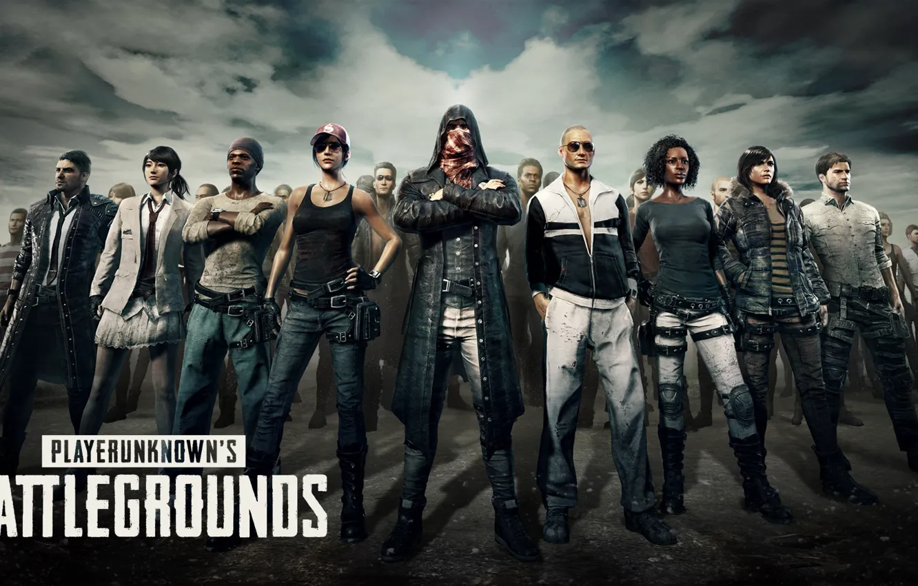Photo wallpaper girl, game, woman, man, PlayerUnknown's Battlegrounds