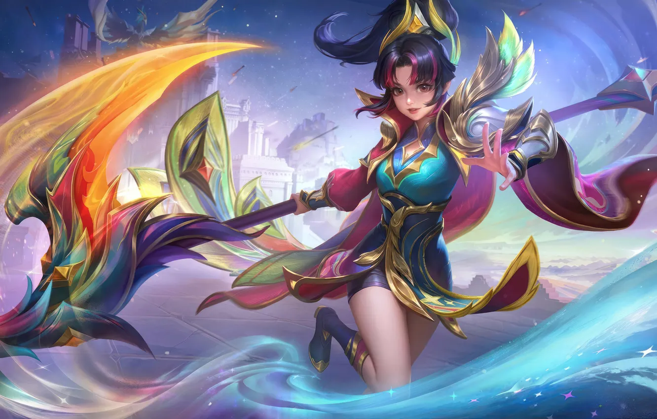 Photo wallpaper skin, Video Game, Ruby, Mobile Legends, MLBB, Prismatic Plume