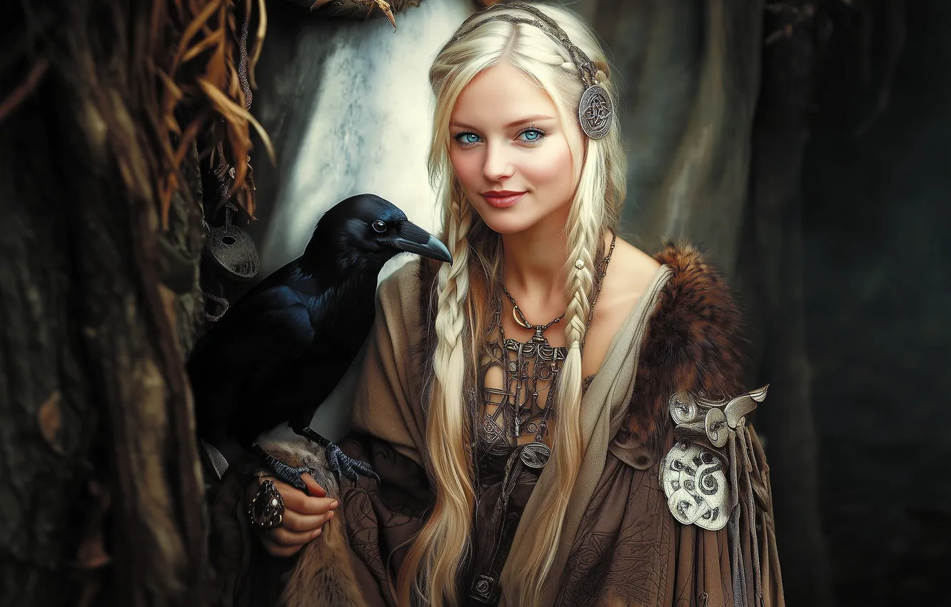 Photo wallpaper neural network, image, look, fantasy, girl, AI art