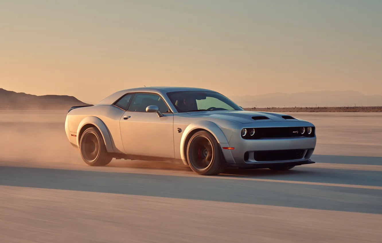 Photo wallpaper speed, Dodge, Challenger, Hellcat, SRT, Widebody, Red eye, 2019