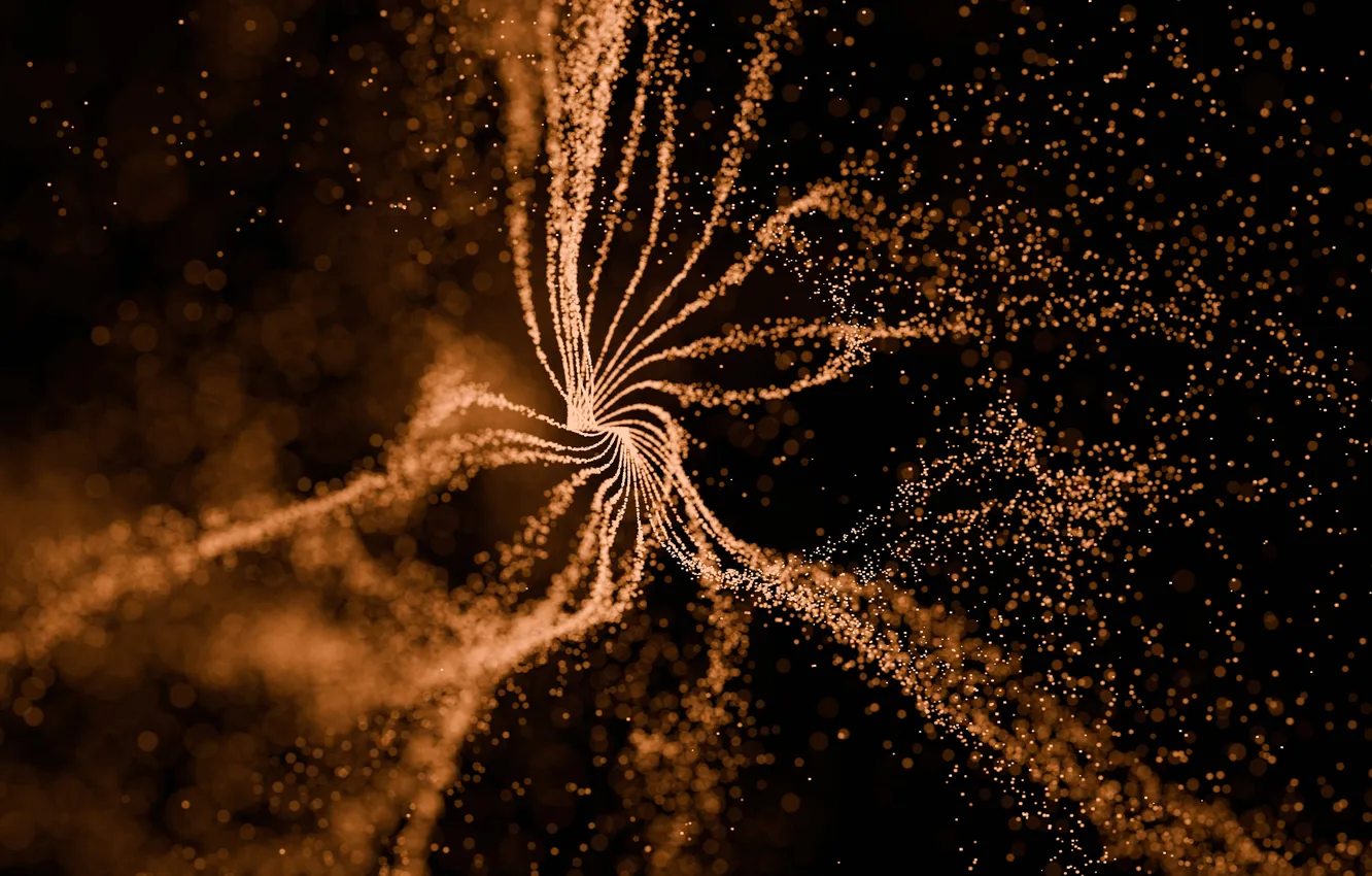 Photo wallpaper Abstraction, Abstract, Placer, Golden Microscopic Particles, Spiral Abstract, Gold microscopic particles, Spiral Abstraction