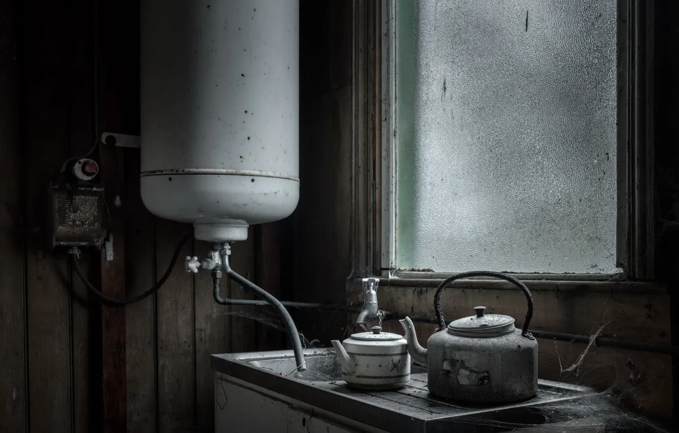 Photo wallpaper kettle, kitchen, plate, naturalism