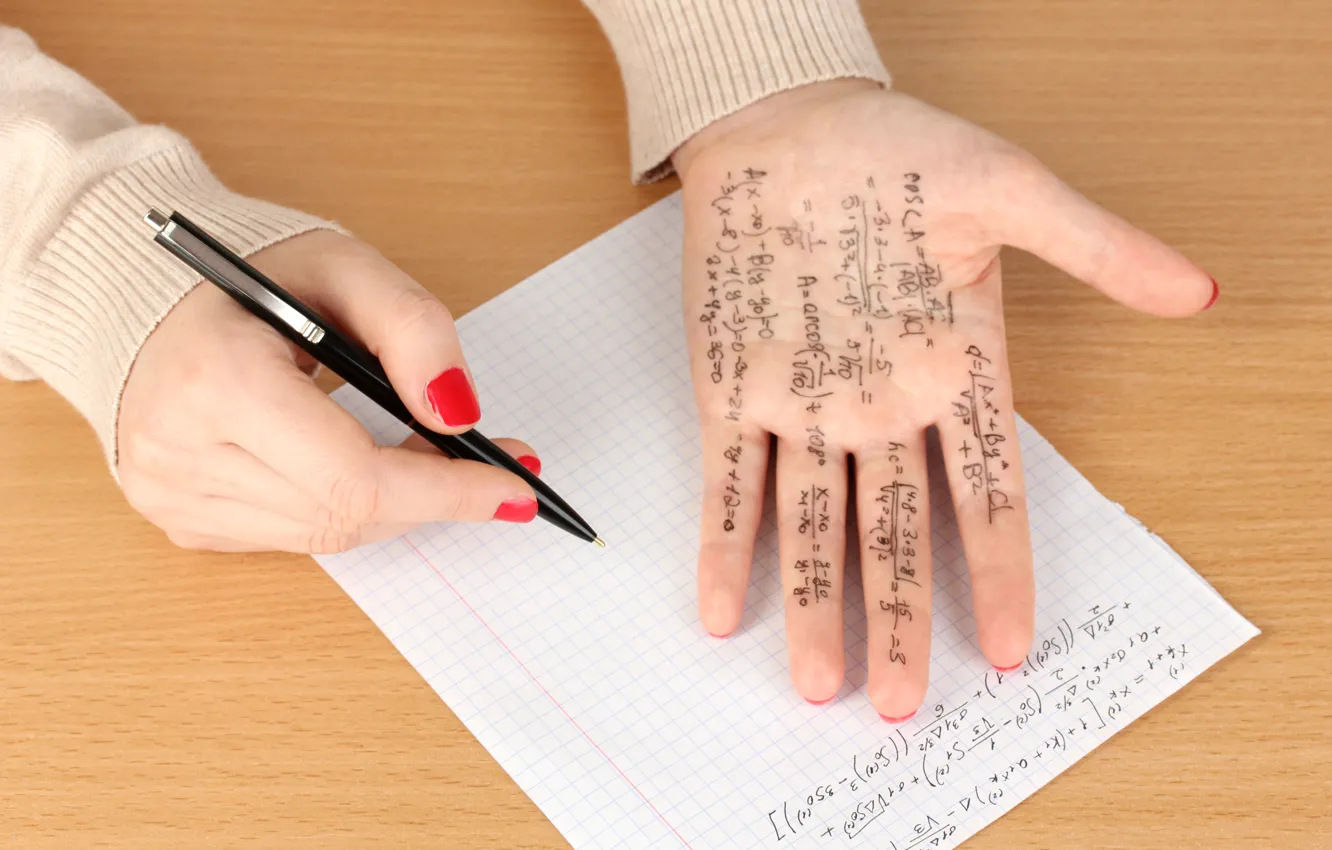 Photo wallpaper mathematics, machete's, copying, cheating