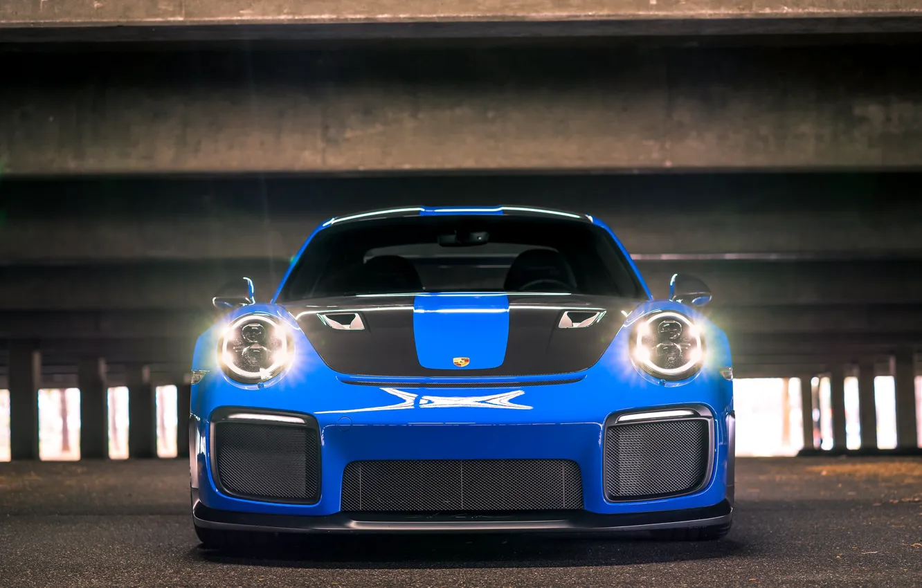 Photo wallpaper 911, Porsche, Light, Blue, Front, GT3 RS, Face, VAG