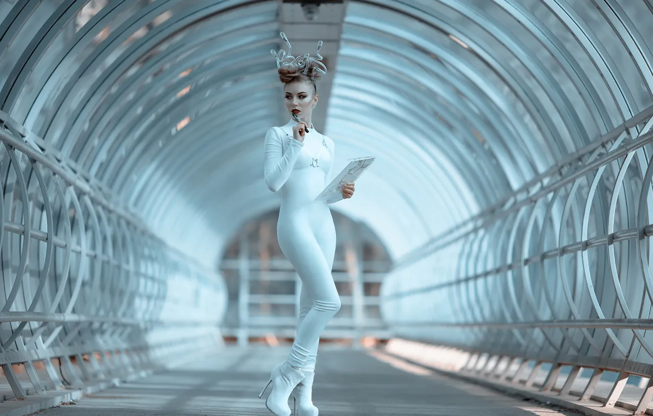Photo wallpaper girl, future, figure, costume, Science Fiction Fashion