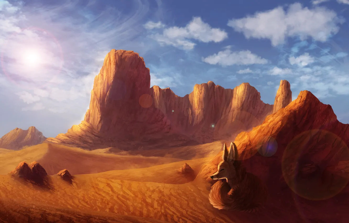 Photo wallpaper nature, desert, Fox, by CreeperMan0508
