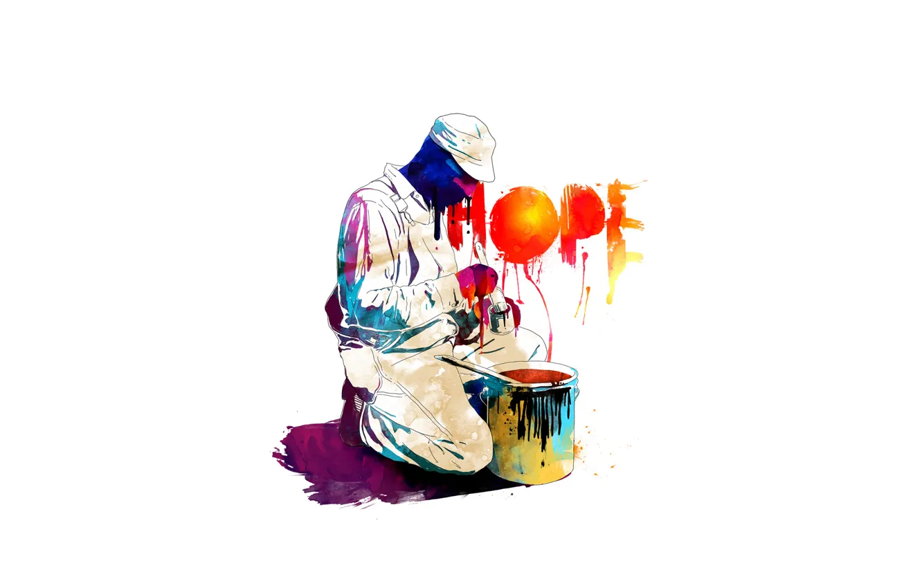 Photo wallpaper hope, paint, hope, black
