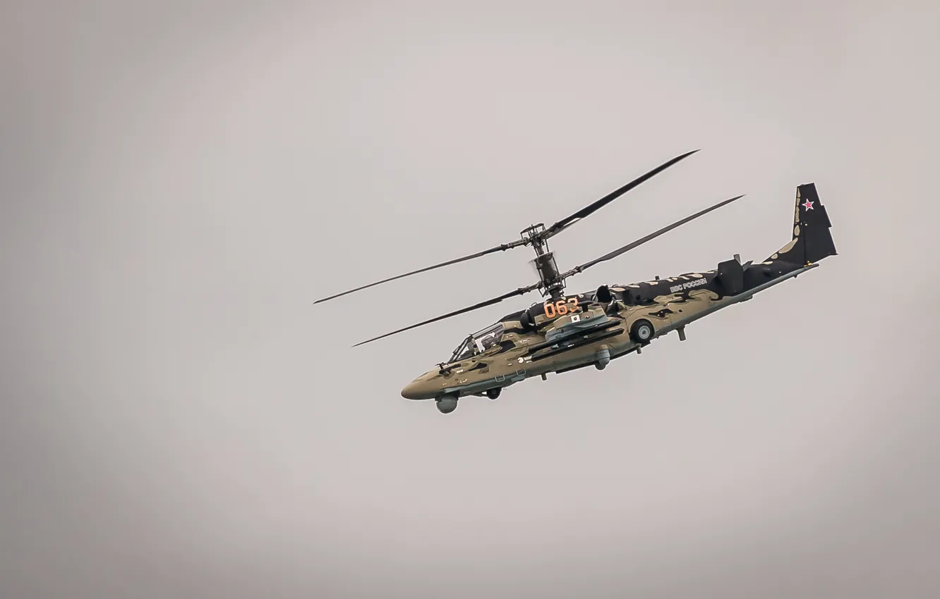 Photo wallpaper flight, helicopter, Russian, Ka-52, shock, "Alligator"