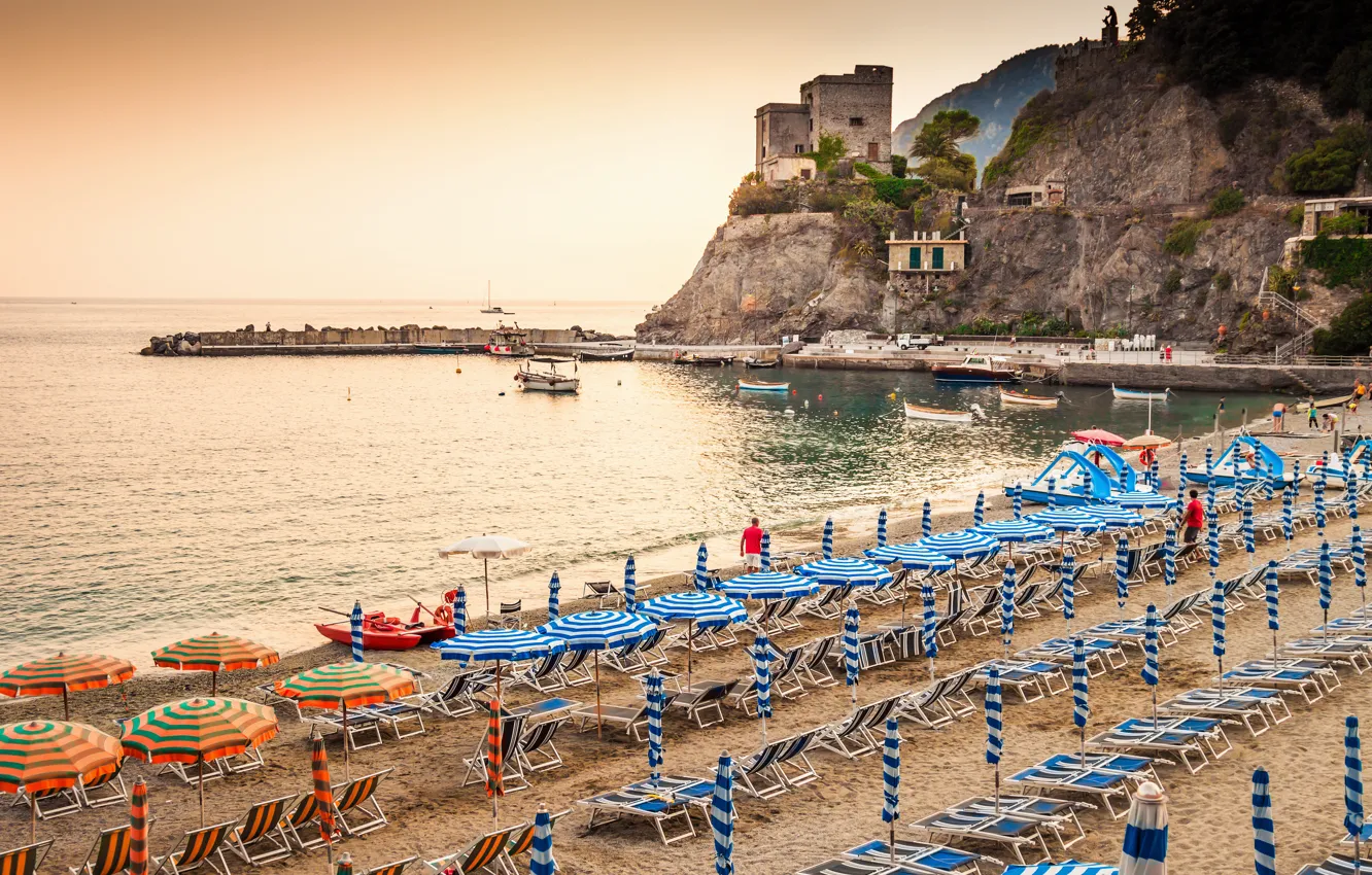Photo wallpaper sea, beach, rocks, shore, Italy, landscape, Italy, travel