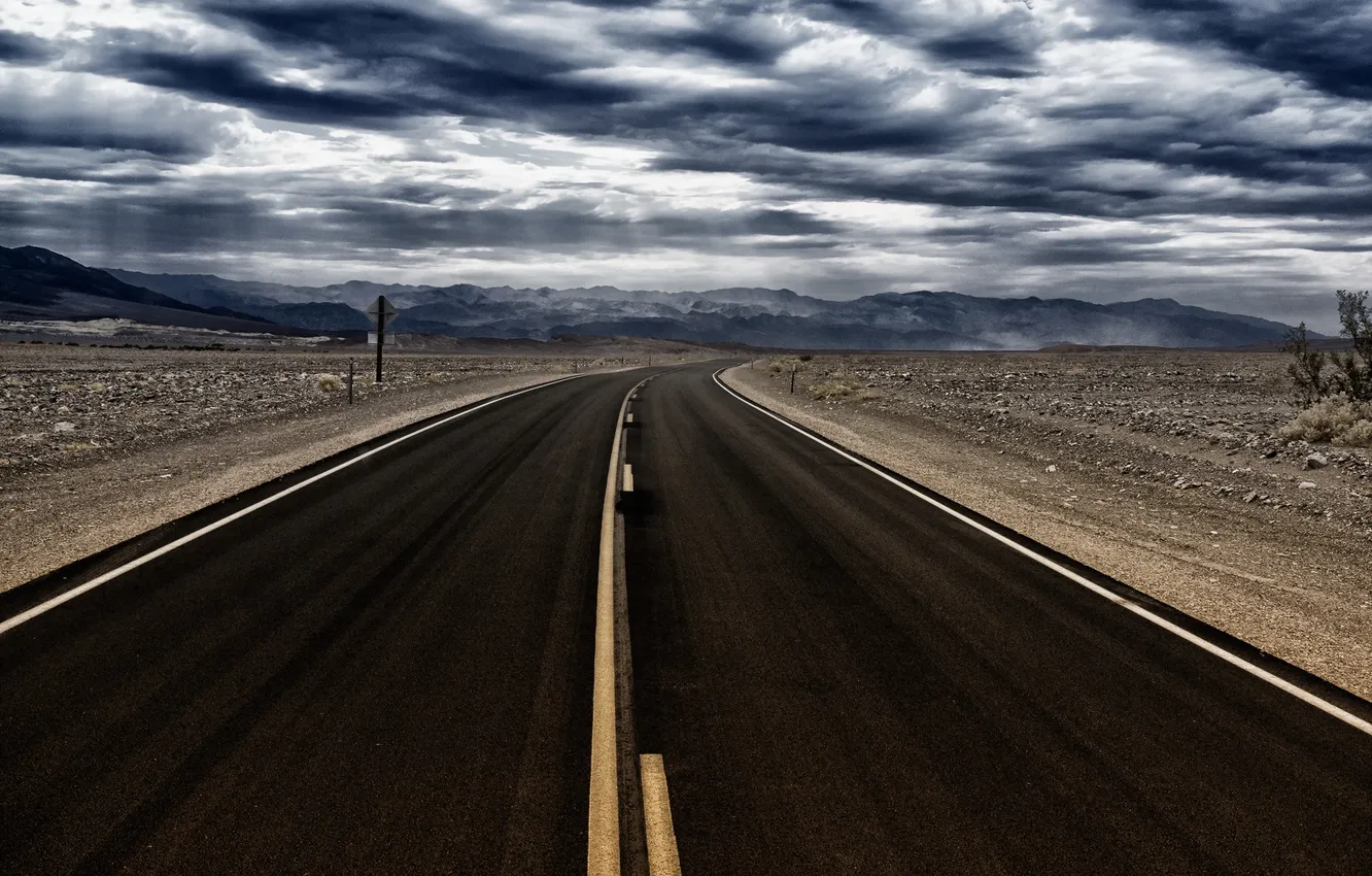 Photo wallpaper road, landscape, Death Valley