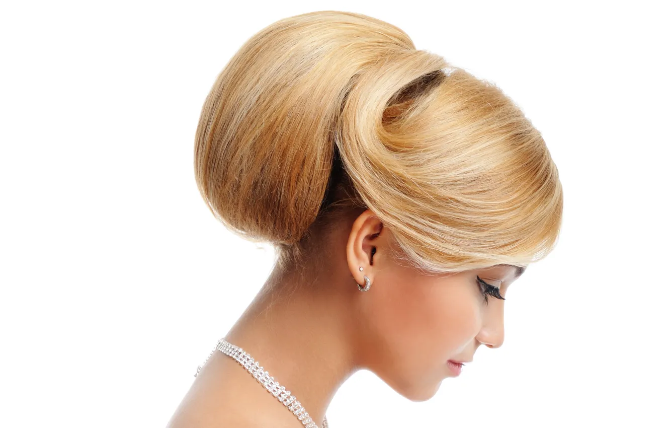 Photo wallpaper girl, decoration, face, eyelashes, hair, makeup, hairstyle, blonde