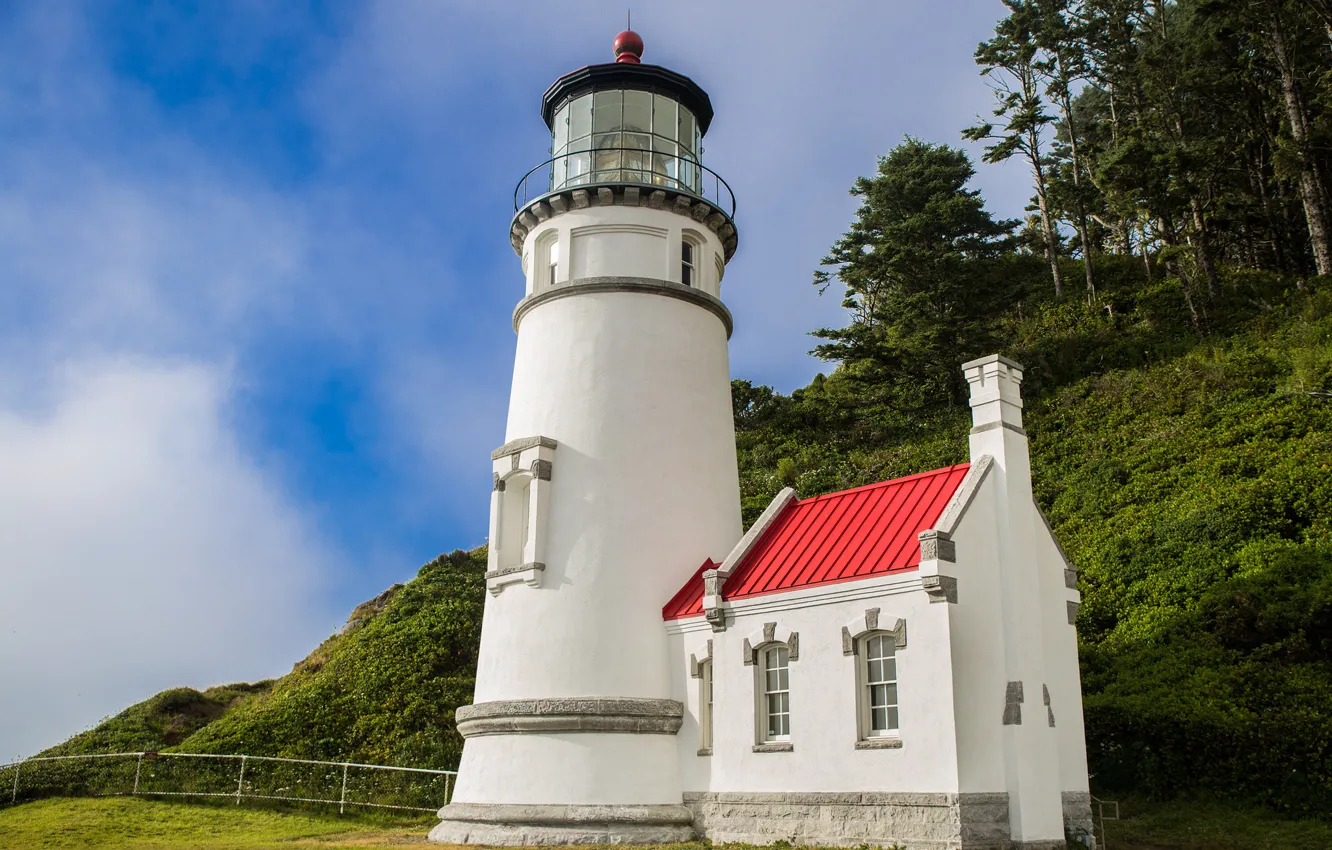 Photo wallpaper lighthouse, Oregon, Oregon, Hecita Head Lighthouse