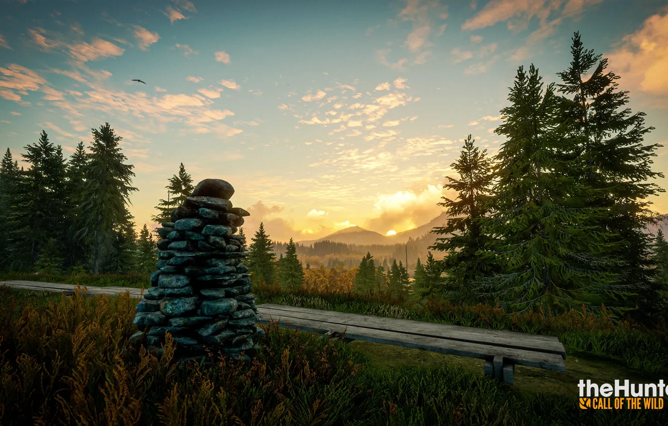 Photo wallpaper stones, Nature, The game, Forest, theHunter Call of the Wild™