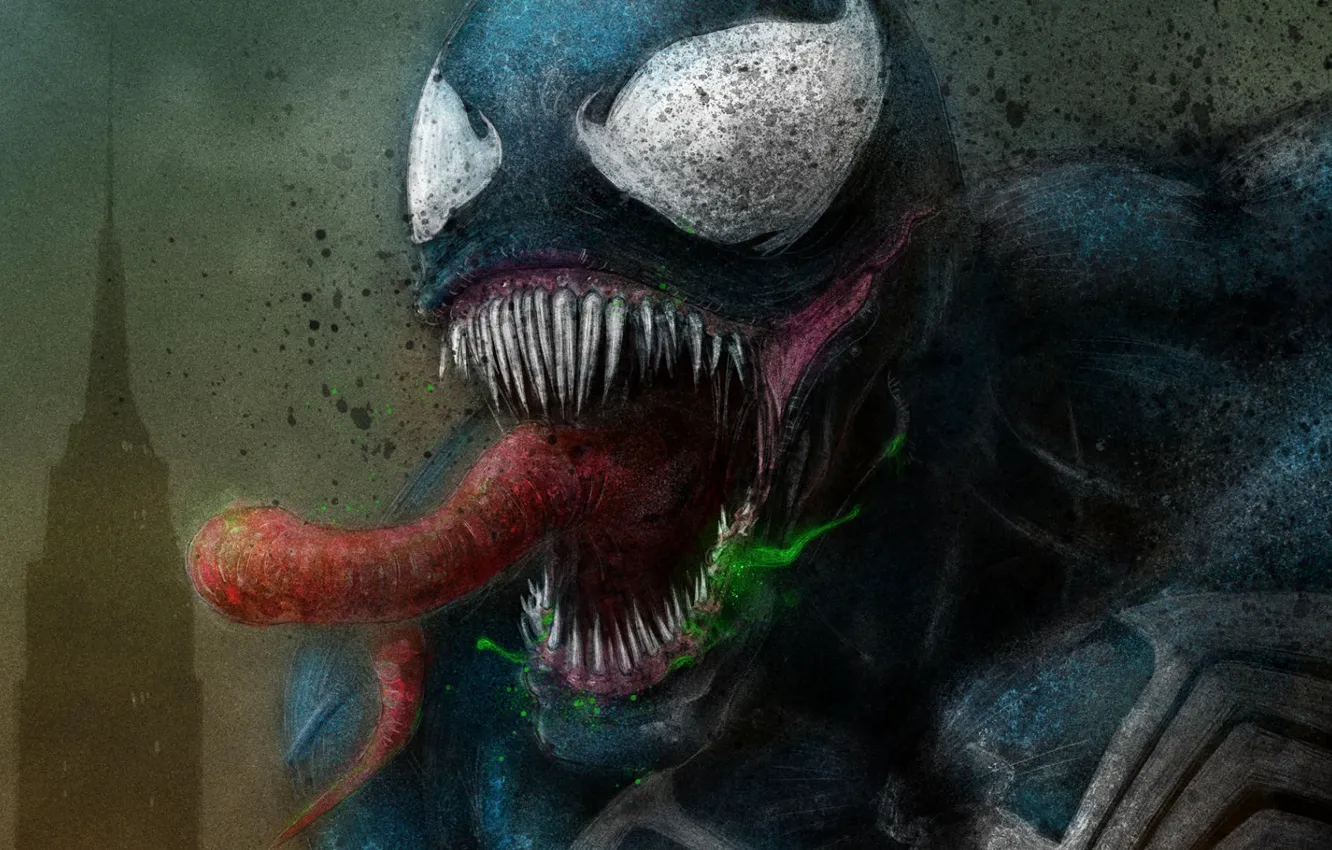 Photo wallpaper language, art, Venom, Venom, Symbiote, green slime