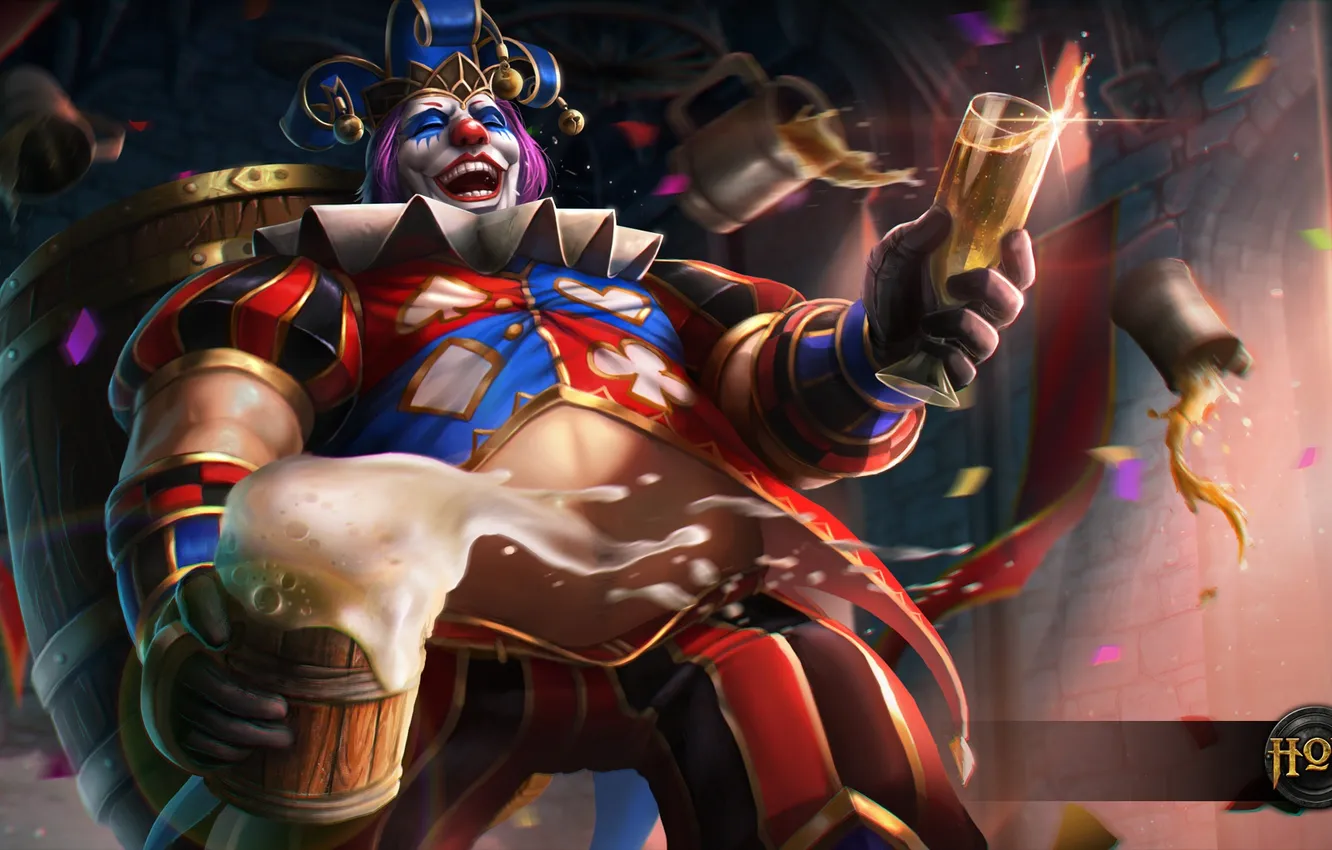 Photo wallpaper alcohol, jester, Heroes of Newerth, drunk, April Fools' Day, Drunken Fool, drunken master