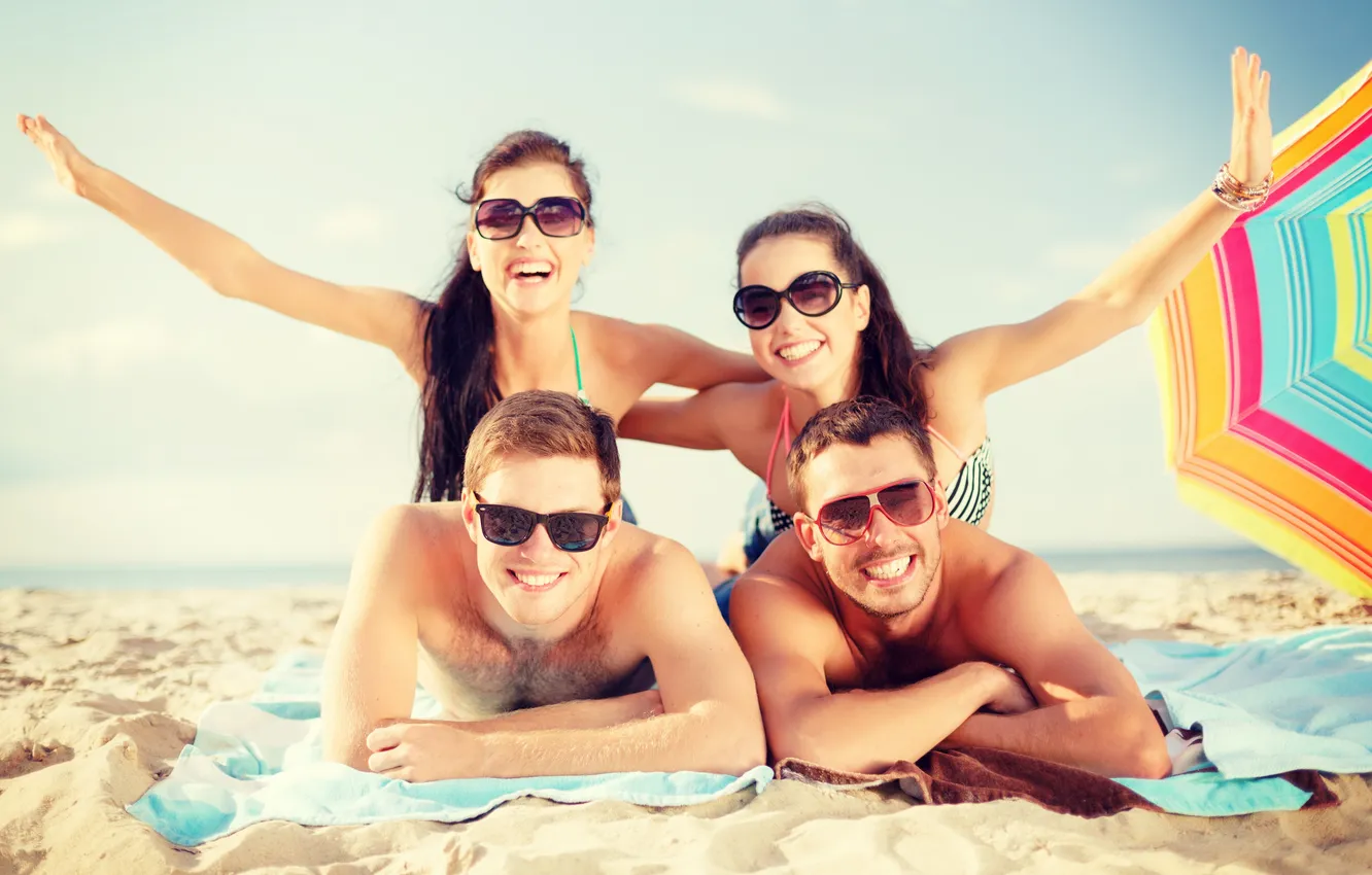 Photo wallpaper beach, summer, stay, couples