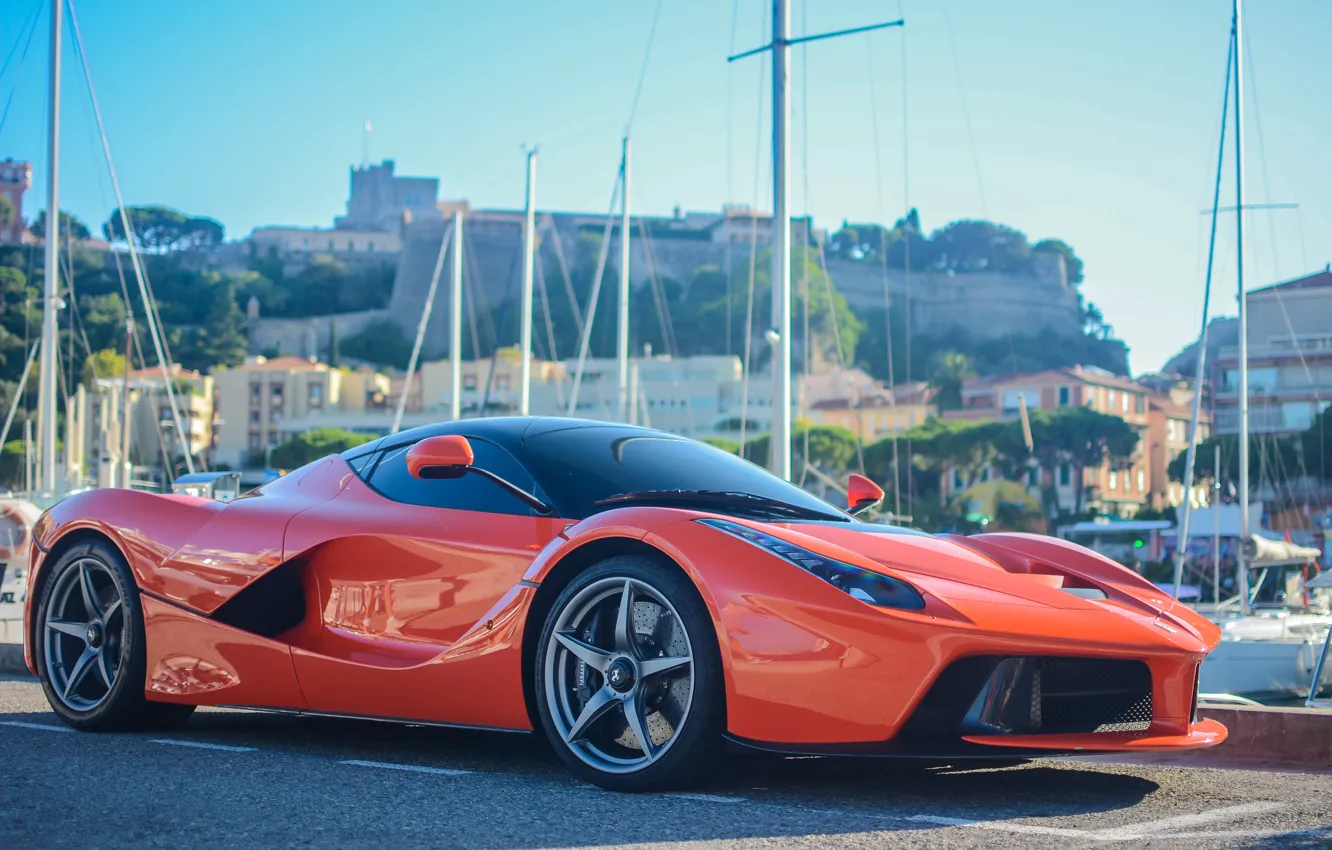 Photo wallpaper Ferrari, Red, Car, Super, LaFerrari