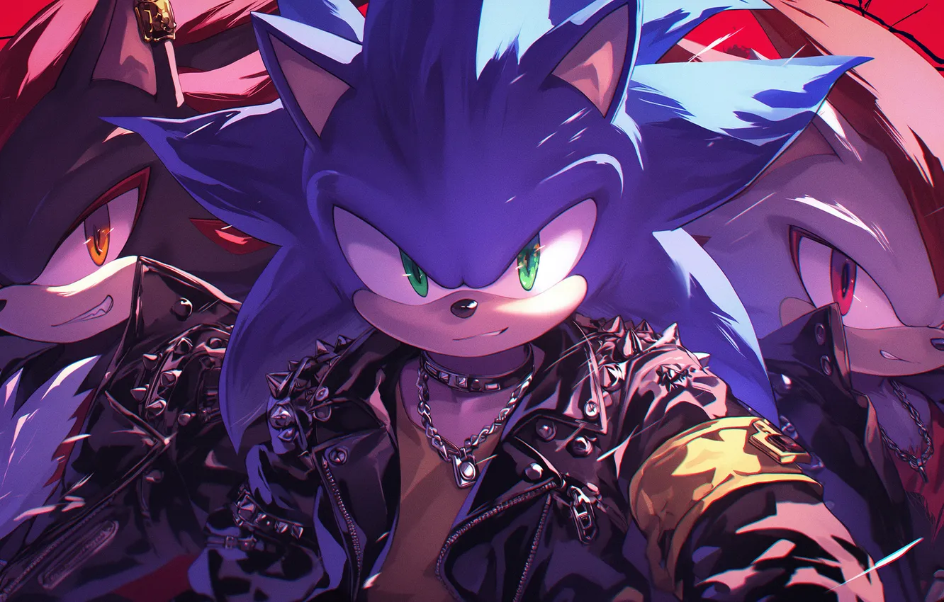 Photo wallpaper punk rock, Sonic, AI Art