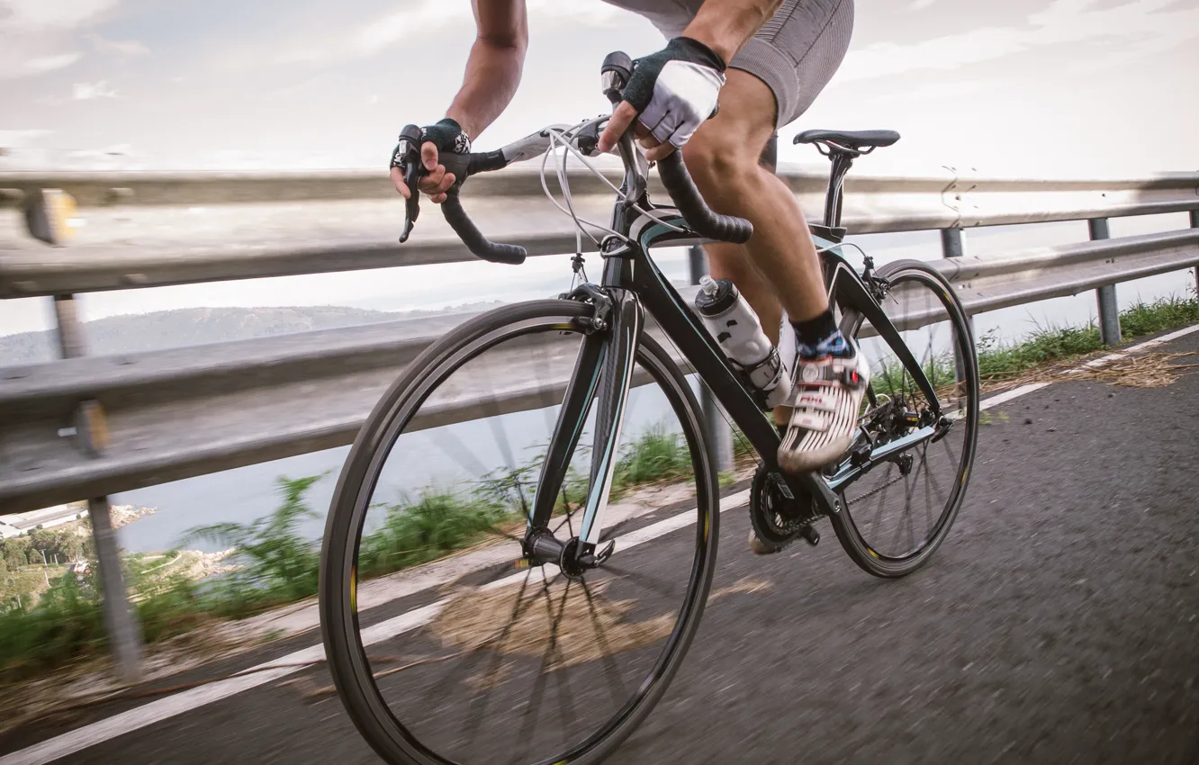 Photo wallpaper legs, bike, man, cycling