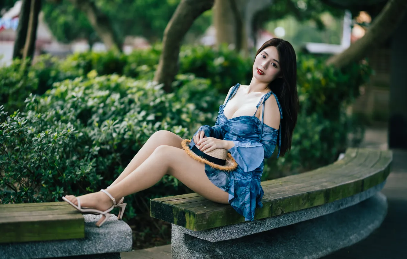 Photo wallpaper girl, pose, Asian